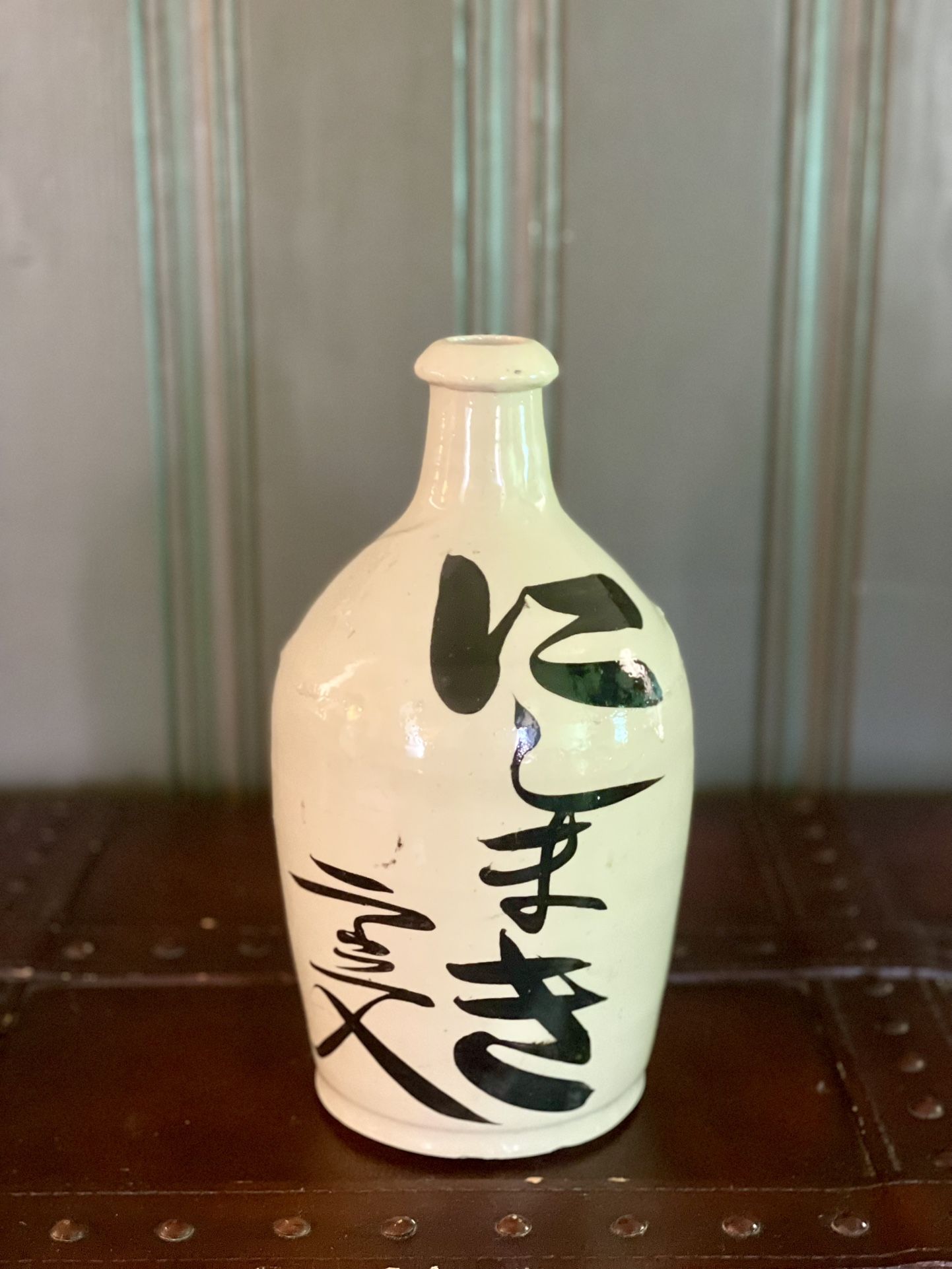 Antique Japanese Tokkuri Sake Bottle Vintage Ceramic