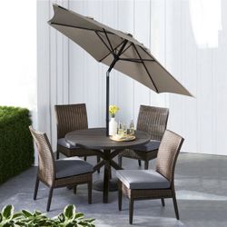 ☀️ NEW 7.5’ Tan Push-Up & Tilt Patio Umbrella – Fade Resistant 🌿