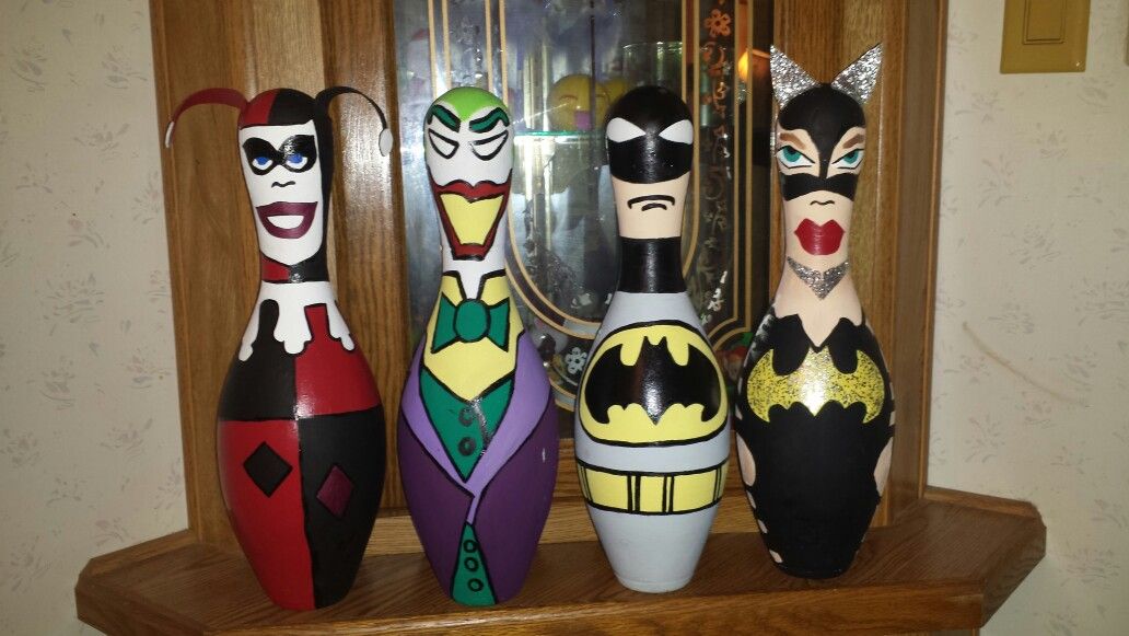 Hand painted bowling pins