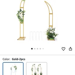 Vincidern 2pcs Curved Wedding Arch Backdrop Stand, Half Moon Arch Backdrop Stand for Wedding, Engagement, Bridal Shower, Party, Celebration, Indoor & 