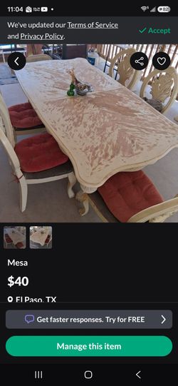 Mesa con 5 sillas