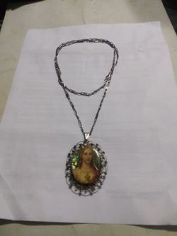 Sterling silver chain which double sided religious sterling silver pendant chain lent 28 used