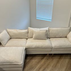 USED BEIGE L COUCH