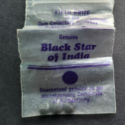 Genuine Black Star Of India Gem Stone Rock