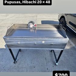plancha 20 × 48 para tacos, Pupusas, Hibachi etc.