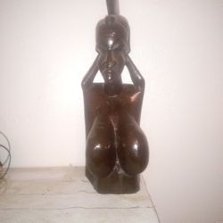 Antique AFRICAN Wood Curved ART