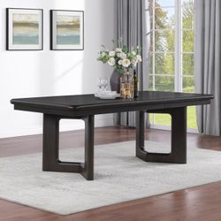 Brand New 84 Inch Dining Table Modern Chic Design Seats 4 To 6 Depending On Leaf Insert