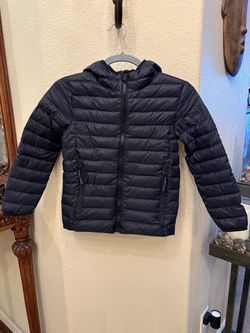 All In Motion Kids Black Feather Down Lightweight Hooded Puffer Jacket Size 6/7