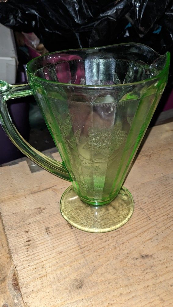 Uranium Glass Pitcher