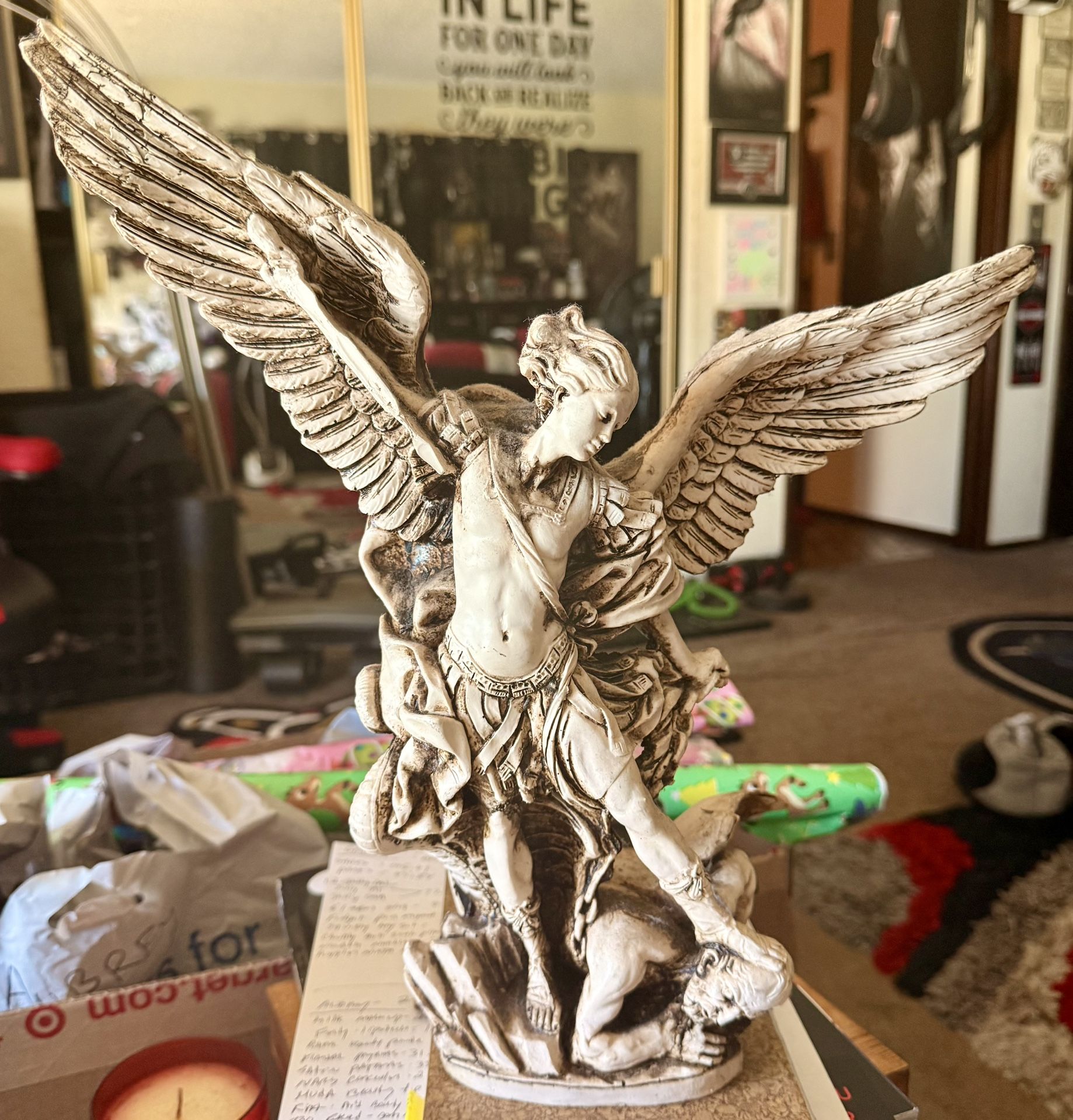 Saint Michael defeating Satan Statue