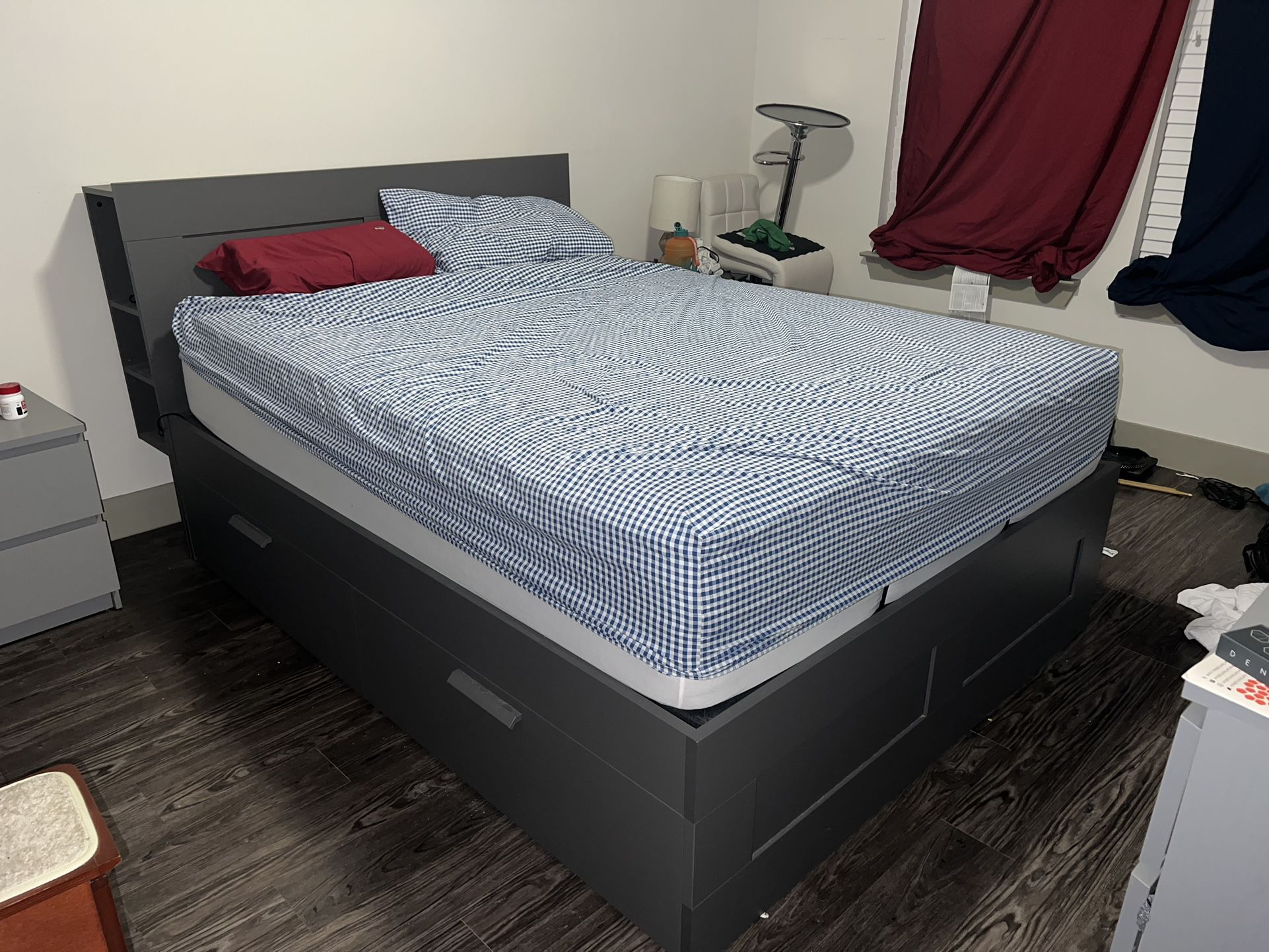 high queen bed frame with headboard