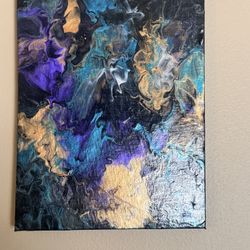 Abstract Acrylic Pour Canvas – 8” x 10” – $25