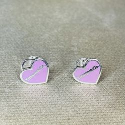 Aretes Corazon Rosita Tiffany Plata .925