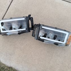 02 to 05 Dodge Ram Black Projector LED DRL Headlights