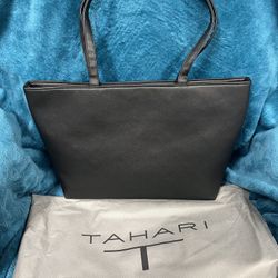 BRAND NEW TAHARI ToteBlack Saffiano Man Made Leather Style #TN1769/P08 NWT In Packaging