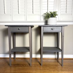 Two Gray Nightstands 