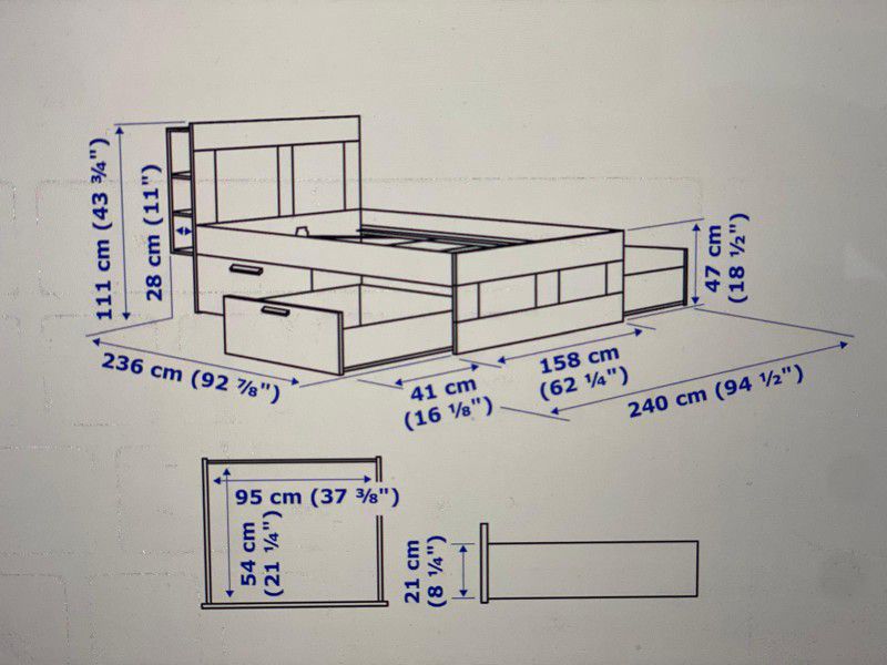 King Size Ikea Brimnes Bed Frame