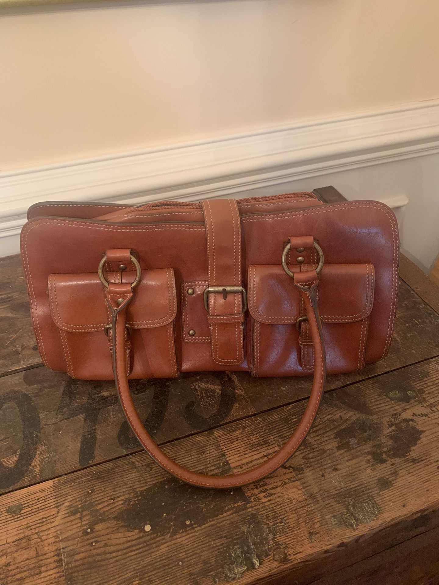 Vintage high quality brown leather purse
