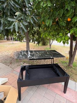 Lift-Top Coffee Table with Faux Marble Top