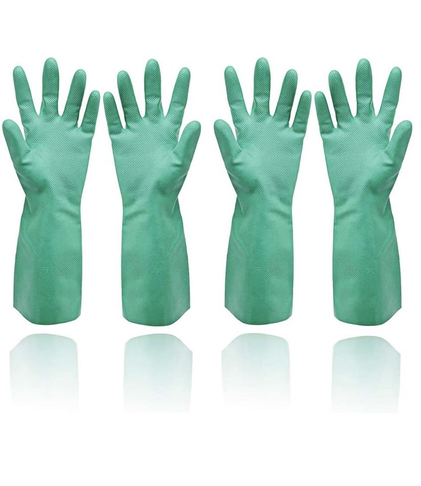 Reusable Cleaning Gloves Small Dishwashing Household Kitchen Gloves Waterproof Dish Washing Heavy Duty Gloves for Women Men Garden