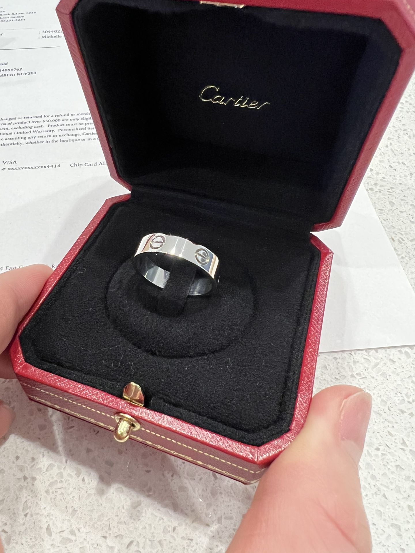 Cartier ,Size 10 Love Ring, White Gold