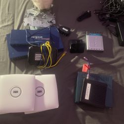 Modem, Router, Ethernet Connector, Cables 