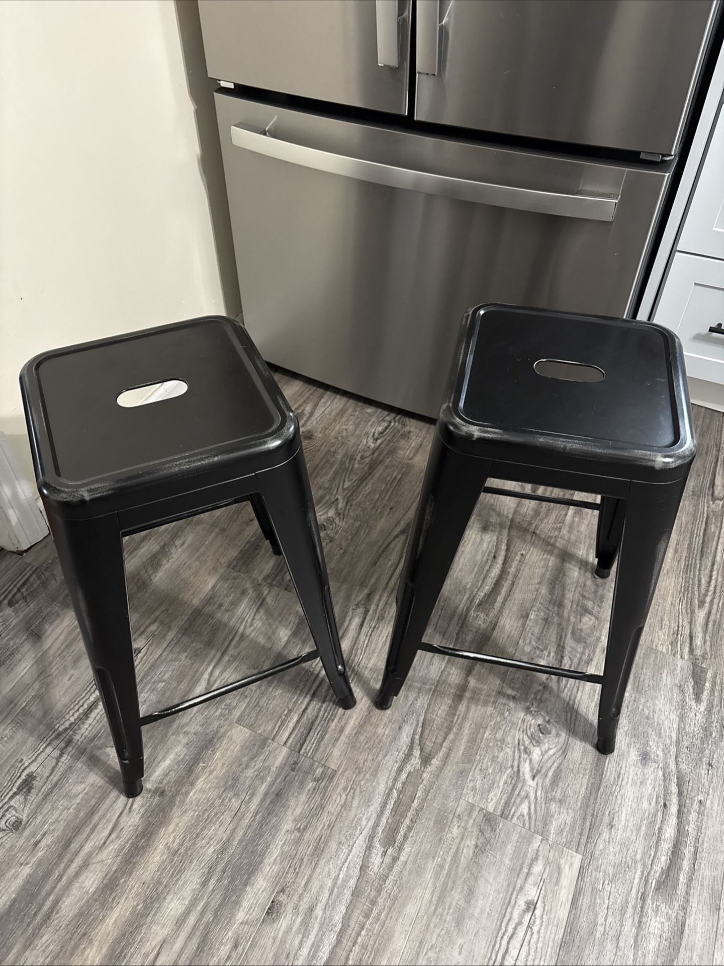 Black metal Stools (Set Of 2)