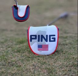 PING USA Mallet Putter Head Cover (White & Blue)