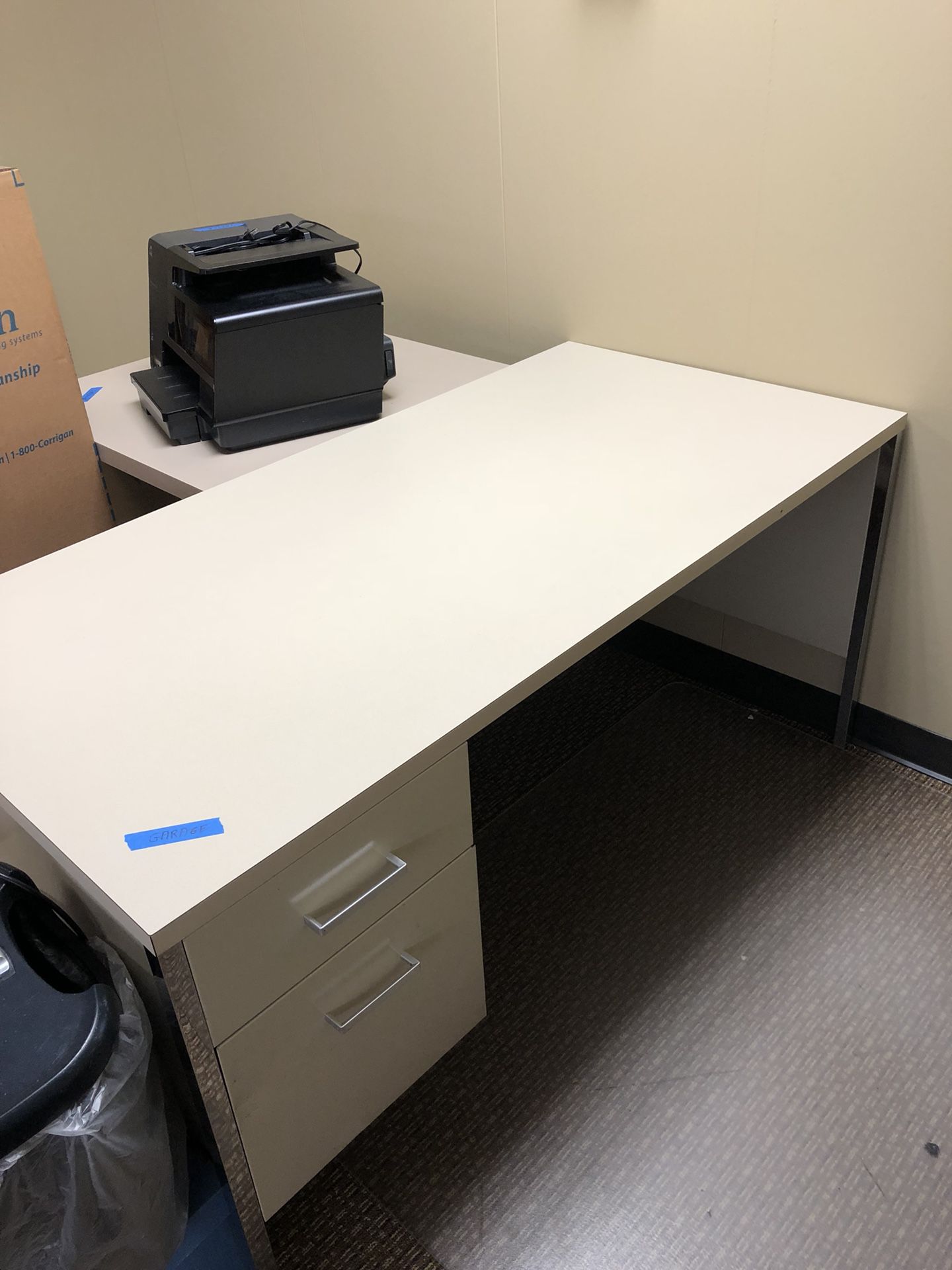 Steelcase standard desk and cabinet
