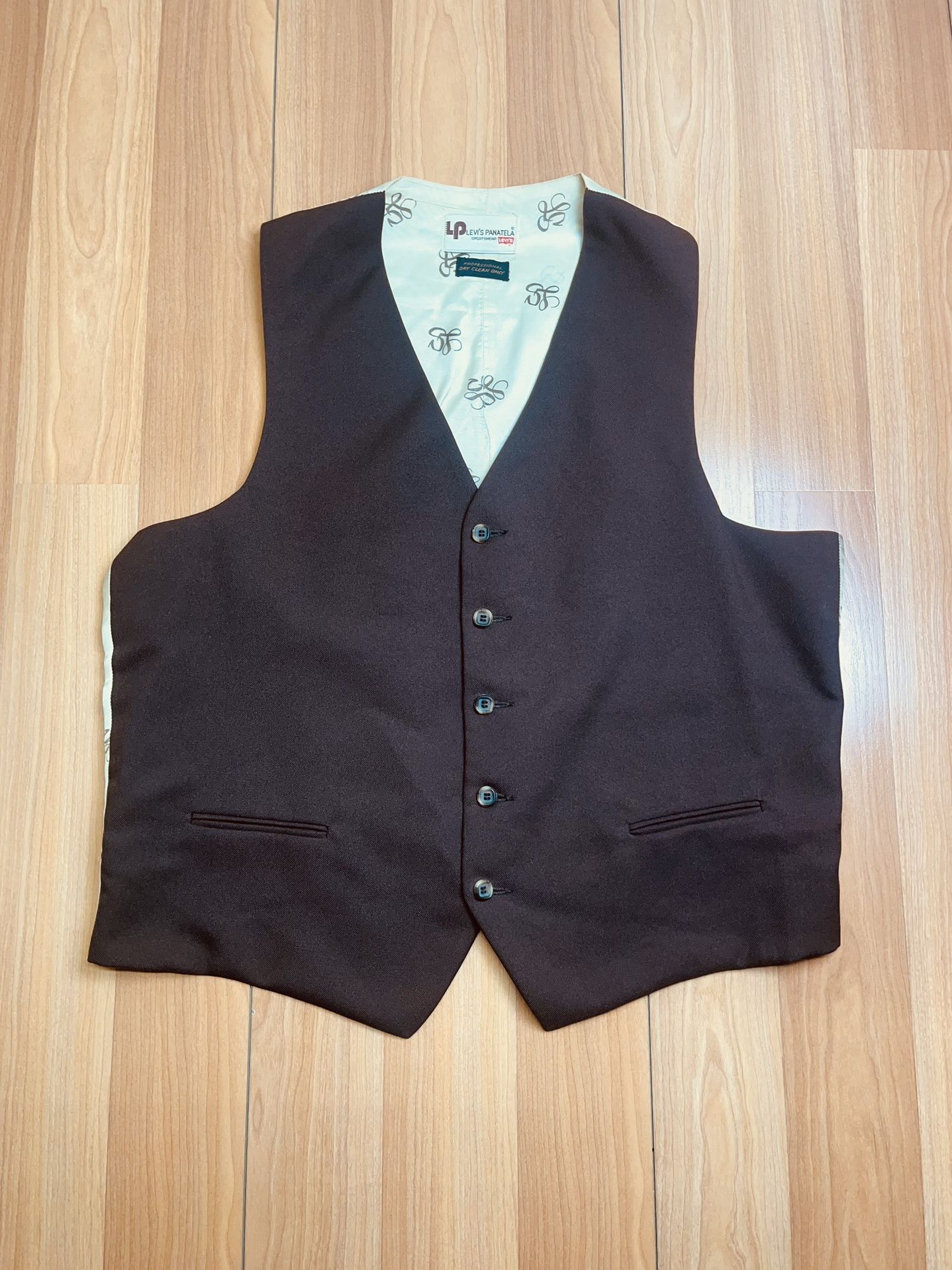 Vintage 1970’s LP Levi’s panatela Vest Brown Size Med/Lg