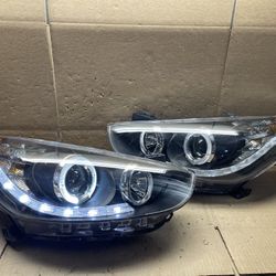 #OH128 2012-2014 Hyundai Accent Black Halo LED Halogen Headlight Pair 