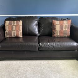 Leather Couch and Matching Single Accent Chair