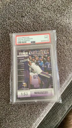 2023 Justin Jefferson Ts-6 2023 Panini Prestige Time Stamped Card Psa mint #9