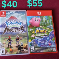 Nintendo Switch Games - Like New - Pokemon Legends Arceus - Kirby and the Forgotten Land (Switch 2)