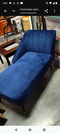 Blue Velvet Chaise