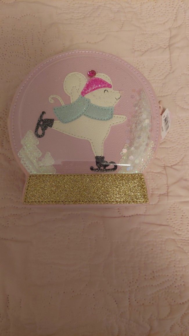 New Mouse Snowflake Globe Pink Purse $5