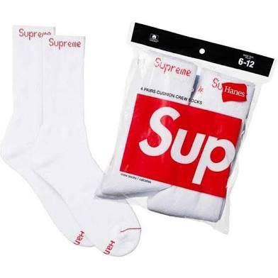 white supreme socks 