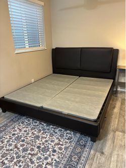 California King Leather headboard, rails, bunky boards.