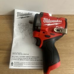 Milwaukee M12 Fuel 3/8” Stubby Impact Wrench (new)