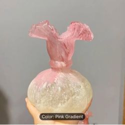 Pink & White Glass Vase