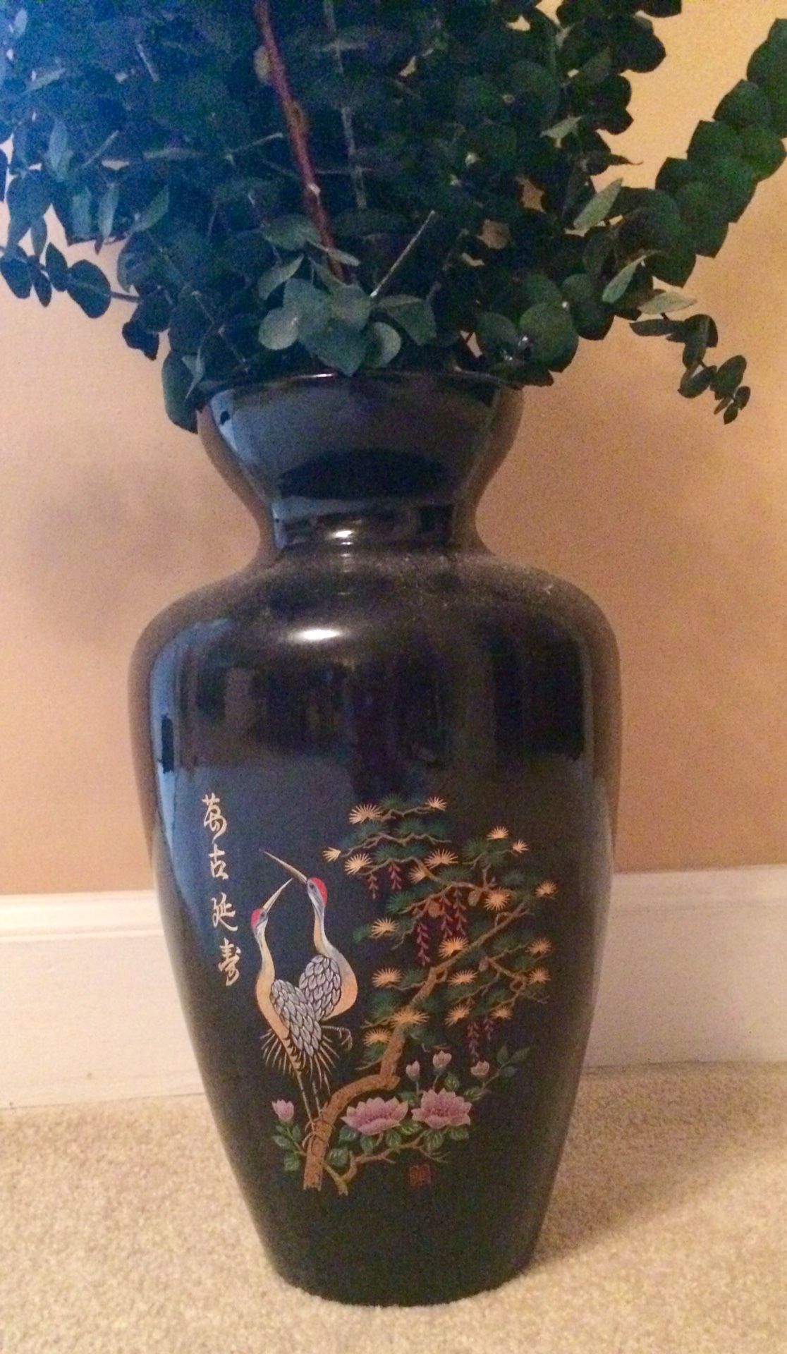 15 in antique Japanese vase