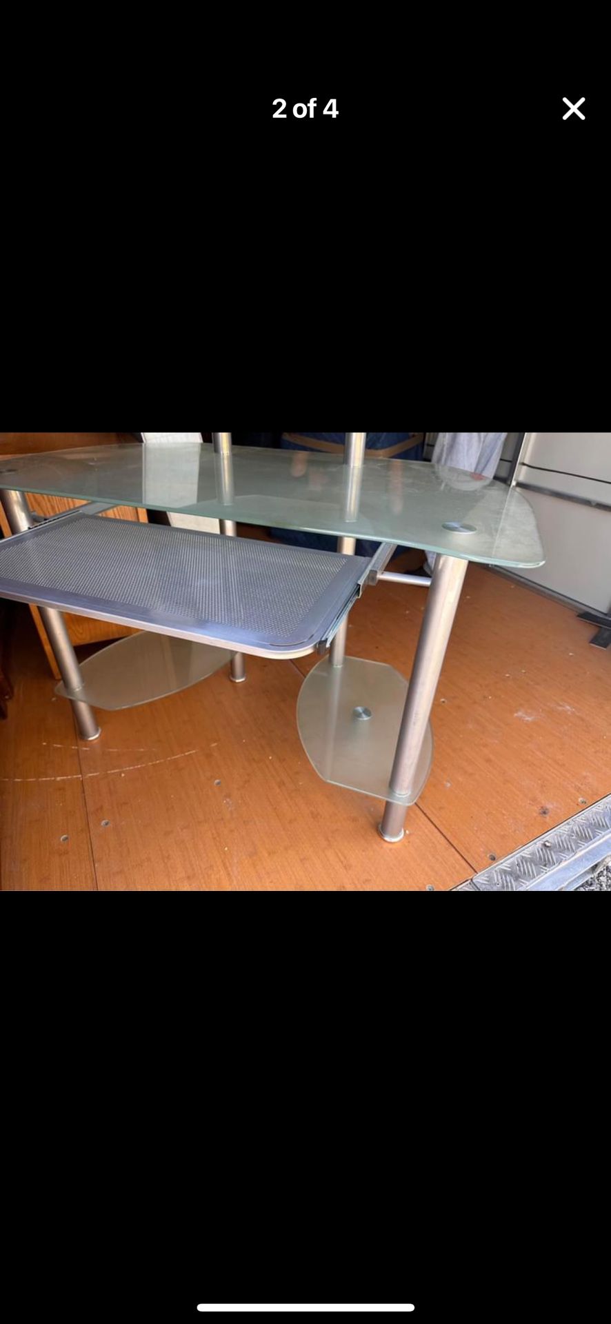 frosted glass desk VERY GOOD CONDITION, No Damage