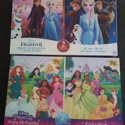 3D Puzzle Frozen 2 & Disney princess Prime 3D Puzzles Set of 4 Puzzles 500pcs Each

Condition of Frozen is used, but Complete and One bag is still sea