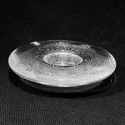 Littala Clear Glass Tea Light Candle Holder Designed by Markku Salo Finland. Excellent condition, size 4.75”.