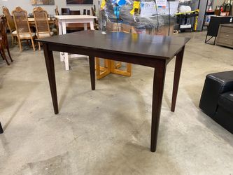 Dark Red Wood Rectangular Bar Height Dining Table