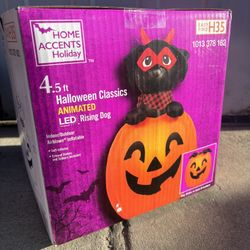 4.5 ft LED Rising Dog Jack-o-lantern Airblown Inflatable Halloween Decoration 