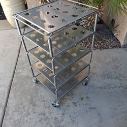 Vintage 1999 IKEA Tunsta Trolley Cart With Metal  Shelves 