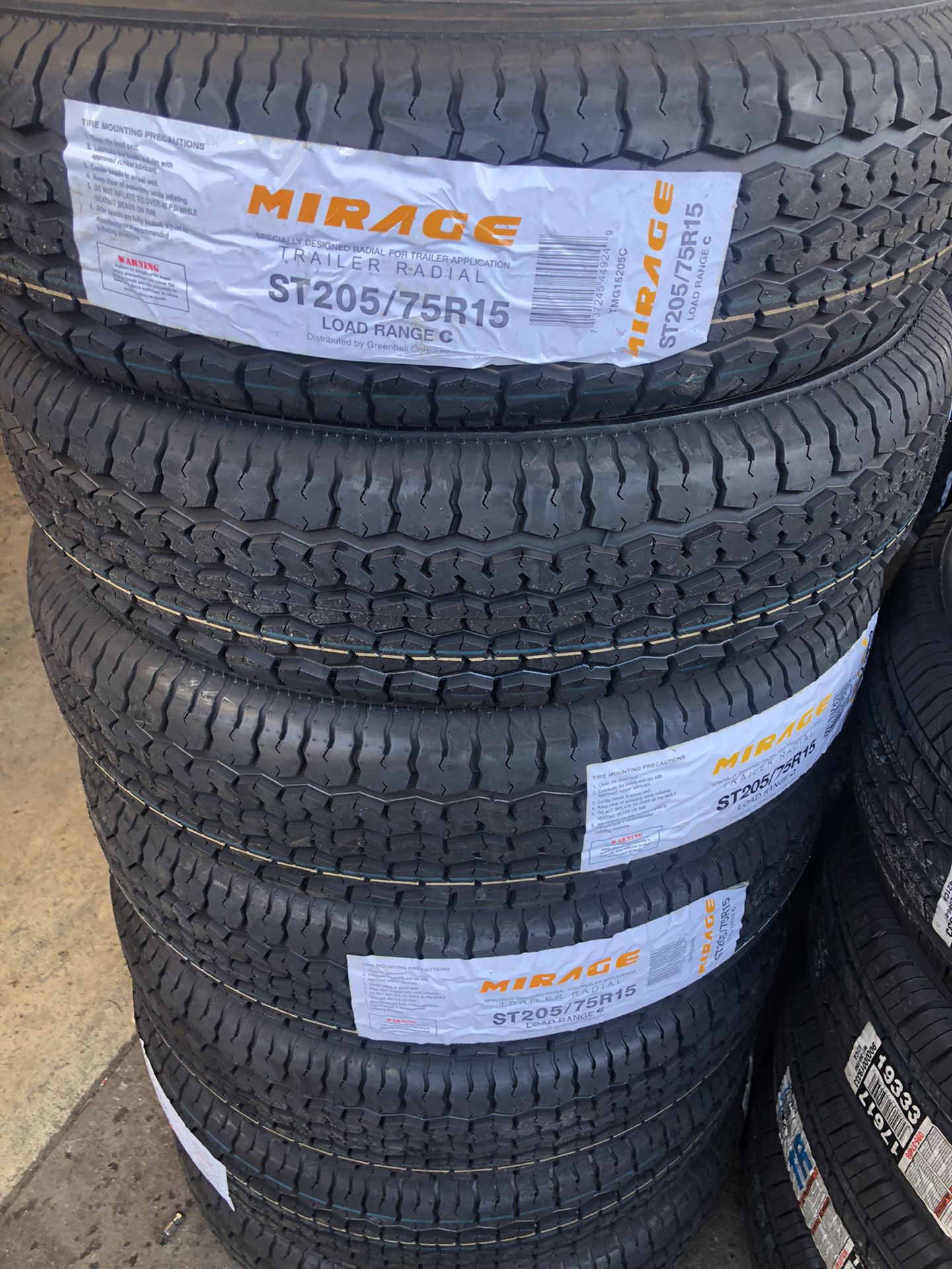 205/75R15 TRAILER TIRES 6ply