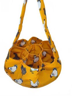 Egg Collecting Bag Canvas Chicken Egg Basket with 7 Pouches