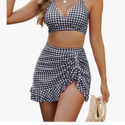 Blooming Jelly Women’s High Waisted Swimsuit with Skirt